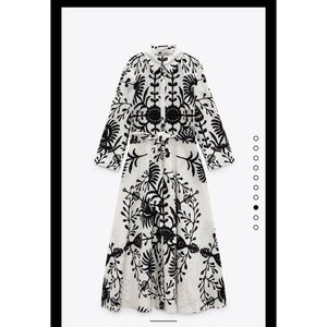 ZARA Floral Print Midi Button front Dress size XS NWT